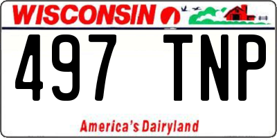 WI license plate 497TNP