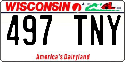 WI license plate 497TNY