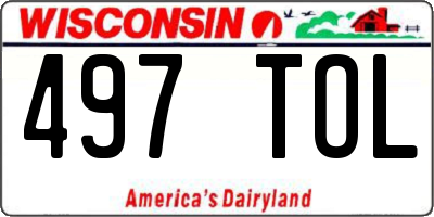 WI license plate 497TOL