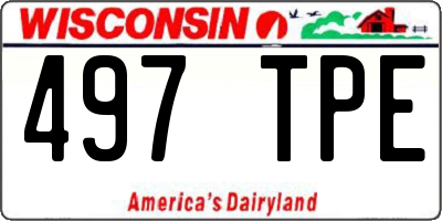 WI license plate 497TPE