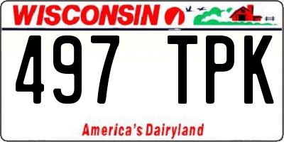 WI license plate 497TPK