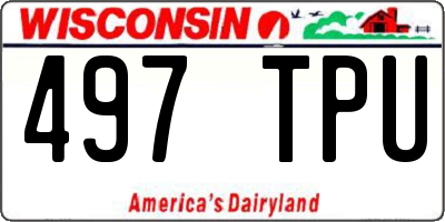 WI license plate 497TPU