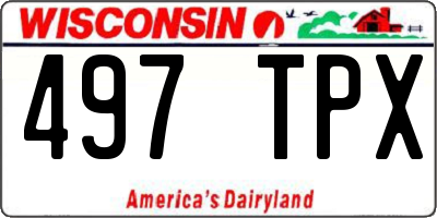 WI license plate 497TPX