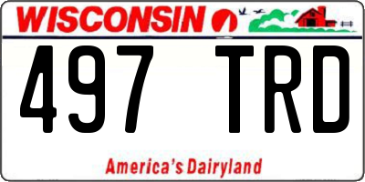 WI license plate 497TRD