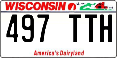 WI license plate 497TTH