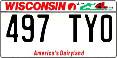 WI license plate 497TYO