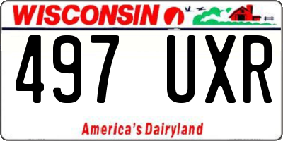 WI license plate 497UXR