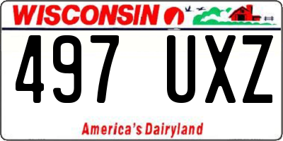 WI license plate 497UXZ