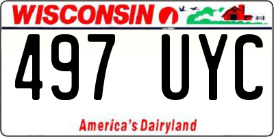 WI license plate 497UYC