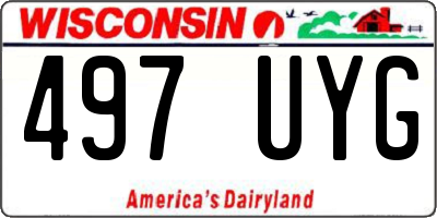 WI license plate 497UYG