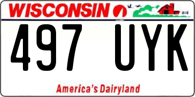 WI license plate 497UYK