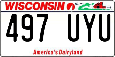 WI license plate 497UYU
