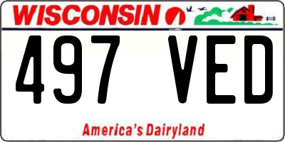 WI license plate 497VED