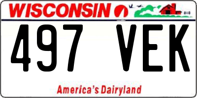 WI license plate 497VEK