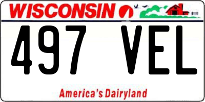 WI license plate 497VEL