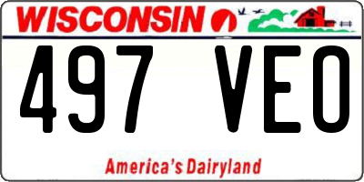 WI license plate 497VEO