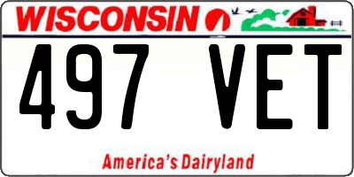 WI license plate 497VET