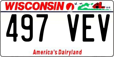 WI license plate 497VEV