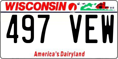 WI license plate 497VEW