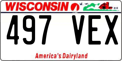 WI license plate 497VEX