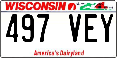 WI license plate 497VEY