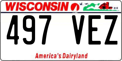 WI license plate 497VEZ