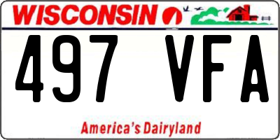 WI license plate 497VFA