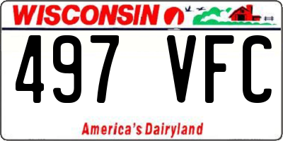WI license plate 497VFC