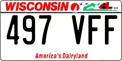 WI license plate 497VFF