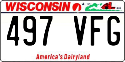 WI license plate 497VFG