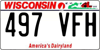 WI license plate 497VFH