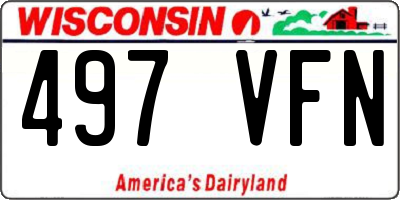 WI license plate 497VFN