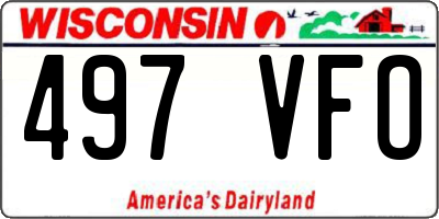 WI license plate 497VFO