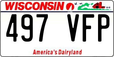 WI license plate 497VFP