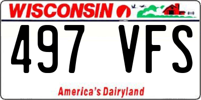 WI license plate 497VFS