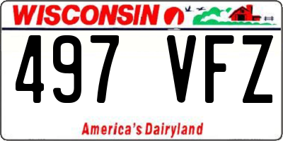 WI license plate 497VFZ