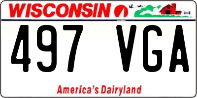 WI license plate 497VGA