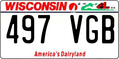 WI license plate 497VGB