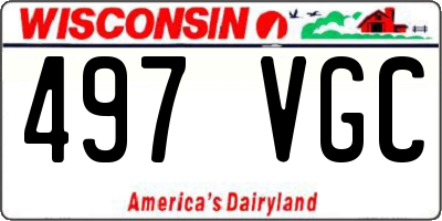 WI license plate 497VGC