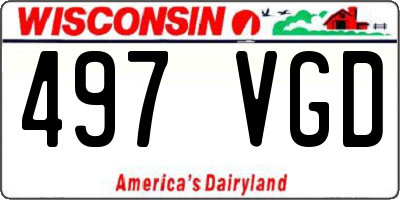 WI license plate 497VGD