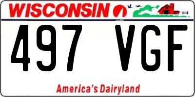 WI license plate 497VGF