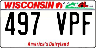 WI license plate 497VPF