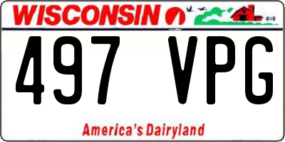 WI license plate 497VPG