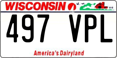 WI license plate 497VPL