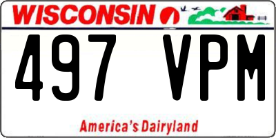 WI license plate 497VPM