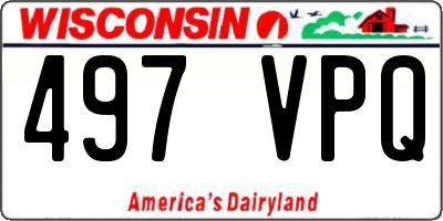 WI license plate 497VPQ