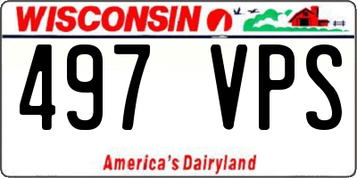 WI license plate 497VPS