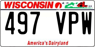 WI license plate 497VPW