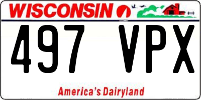 WI license plate 497VPX