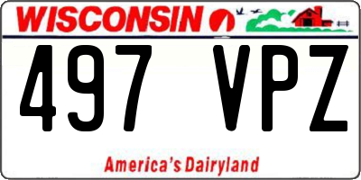 WI license plate 497VPZ